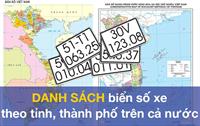 Biển số xe các tỉnh thành 2023 